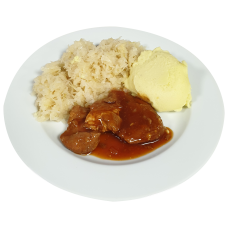 Procureurlap (v) Vleesjus Zuurkool aardappelpuree